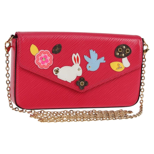 LOUIS VUITTON Epi Chain Pochette Felice Bag Hot Pink M62614 LV Auth BA1542SM
