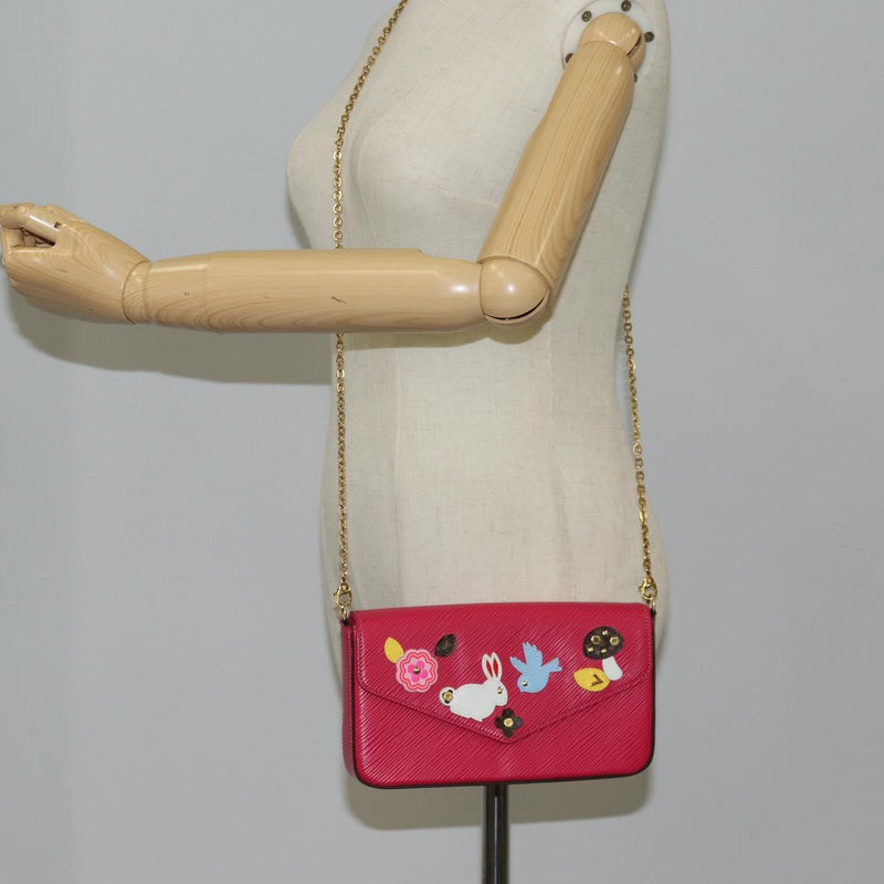 LOUIS VUITTON Epi Chain Pochette Felice Bag Hot Pink M62614 LV Auth BA1542SM
