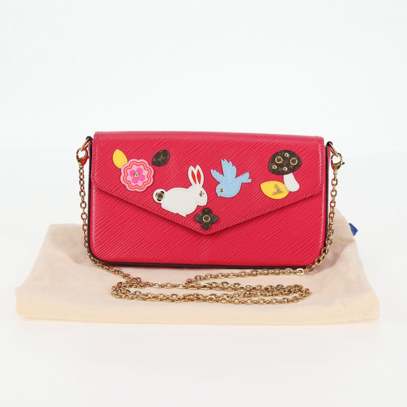 LOUIS VUITTON Epi Chain Pochette Felice Bag Hot Pink M62614 LV Auth BA1542SM