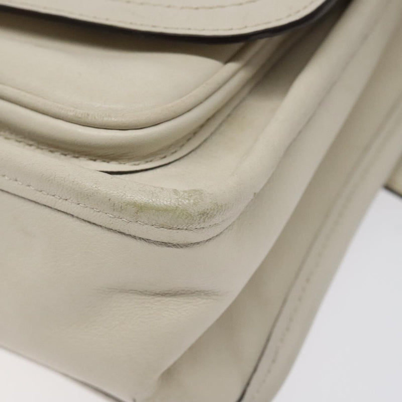 Coach Shoulder Bag Leather White Auth bs24410