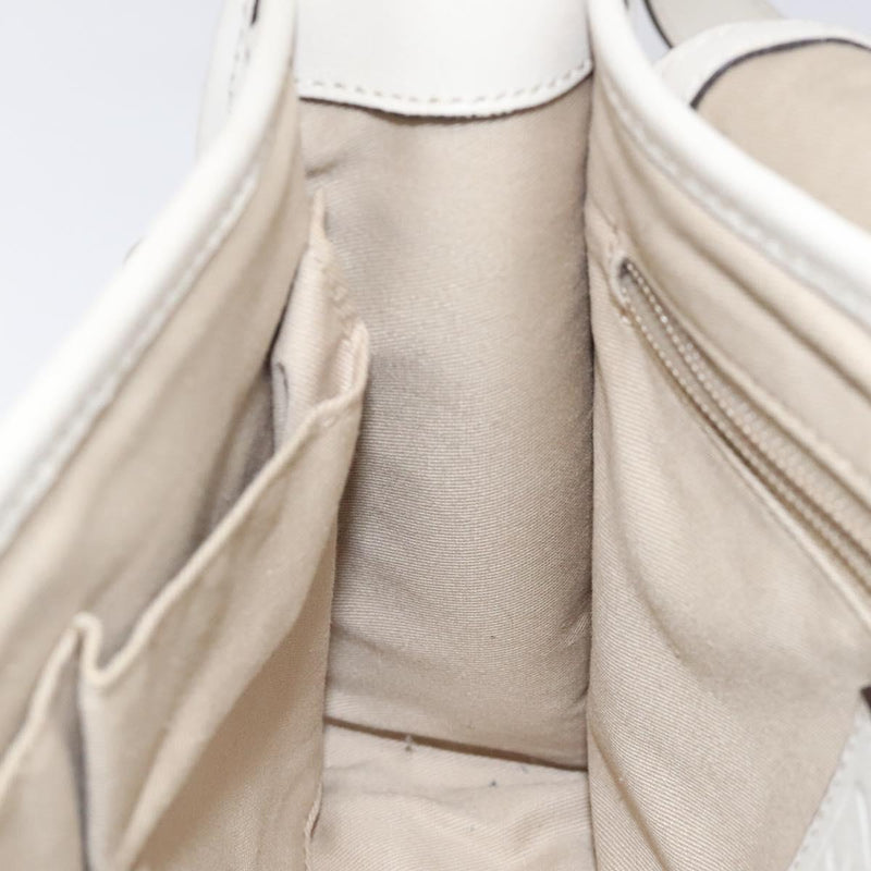 Coach Shoulder Bag Leather White Auth bs24410