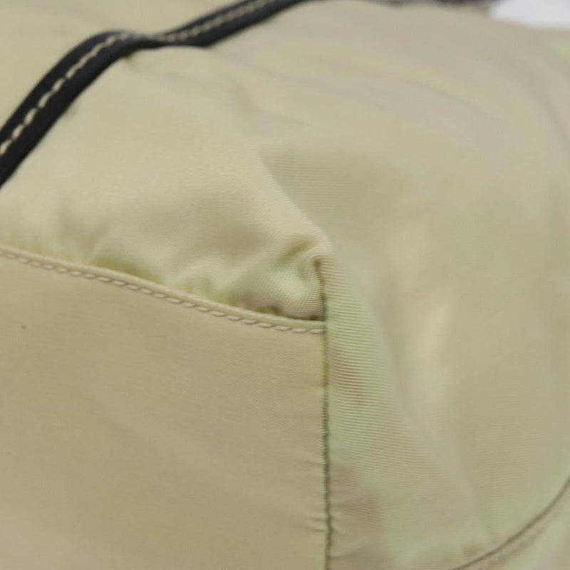 PRADA Hand Bag Nylon White Silver Auth bs24488