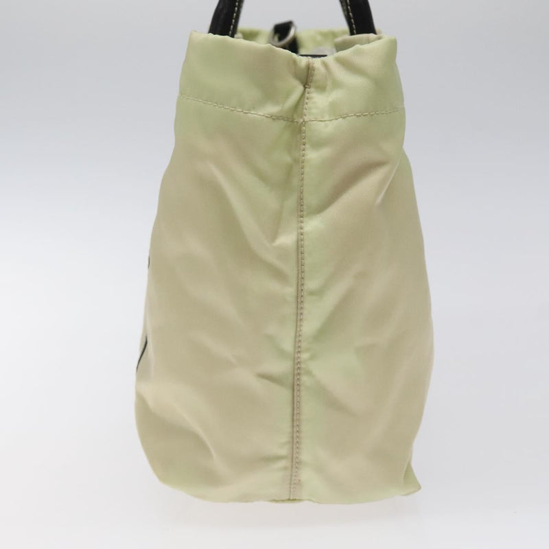 PRADA Hand Bag Nylon White Silver Auth bs24488