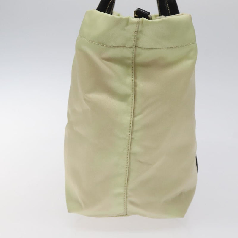 PRADA Hand Bag Nylon White Silver Auth bs24488