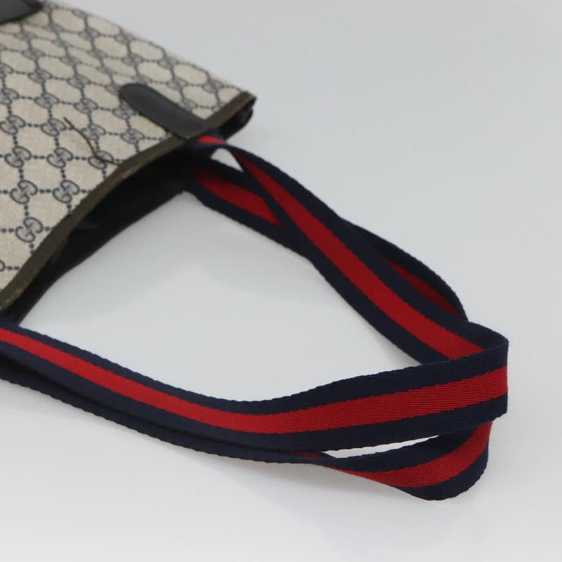 GUCCI GG Supreme Sherry Line Tote Bag PVC Leather Navy 39 02 003 Auth bs24522