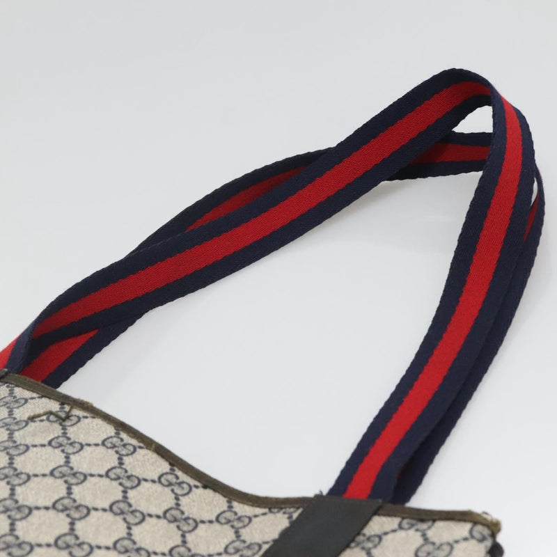 GUCCI GG Supreme Sherry Line Tote Bag PVC Leather Navy 39 02 003 Auth bs24522