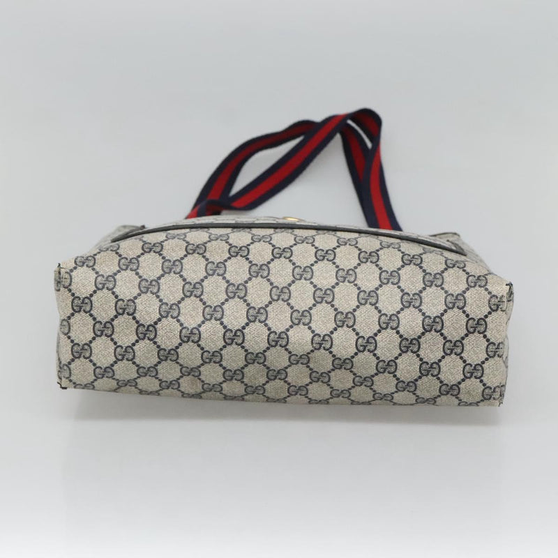 GUCCI GG Supreme Sherry Line Tote Bag PVC Leather Navy 39 02 003 Auth bs24522