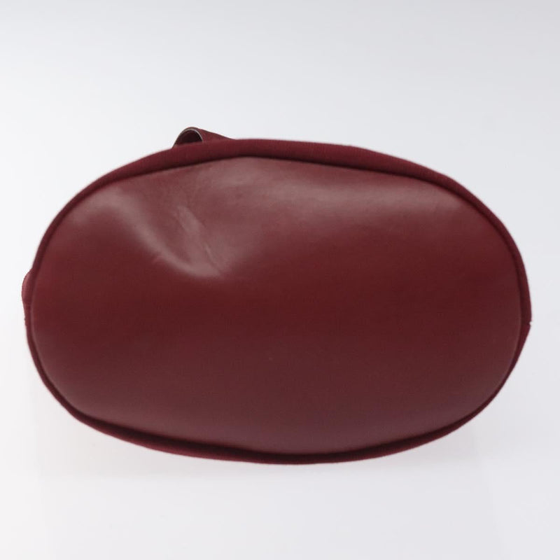 Salvatore Ferragamo Hand Bag Canvas Red Gold Auth BS24561