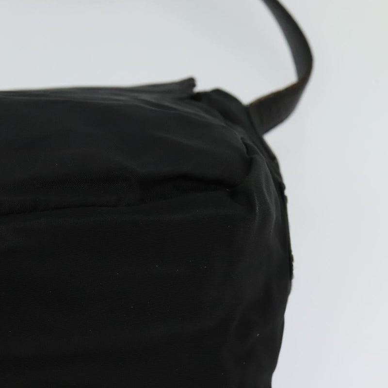 PRADA Shoulder Bag Leather Black Auth bs24581