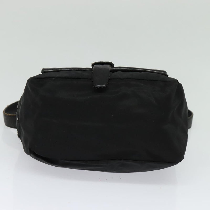 PRADA Shoulder Bag Leather Black Auth bs24581
