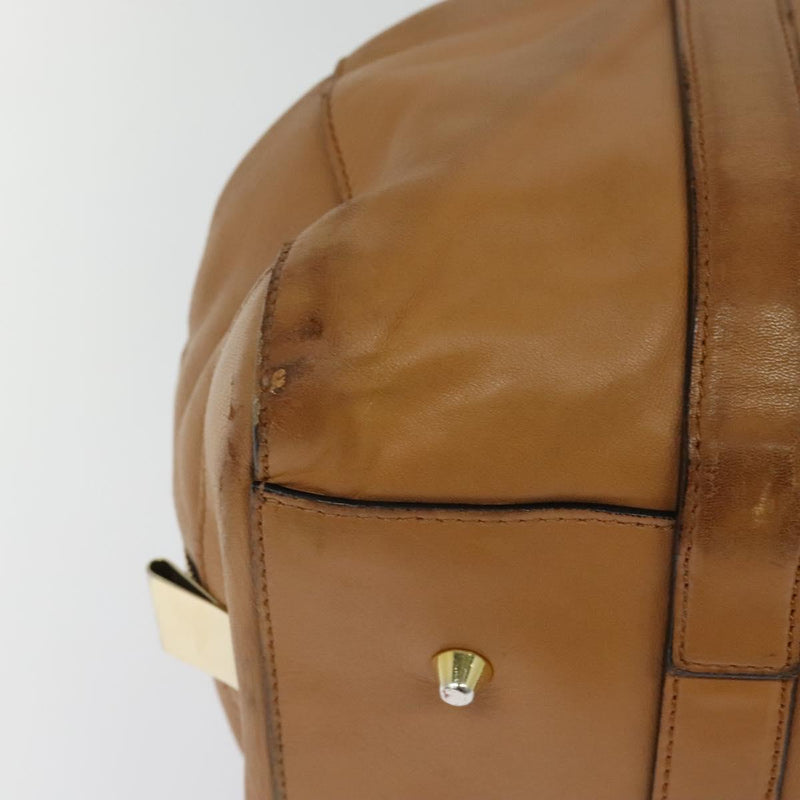 Chloe Shoulder Bag Leather Brown Gold Auth bs24630