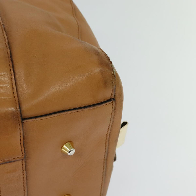 Chloe Shoulder Bag Leather Brown Gold Auth bs24630