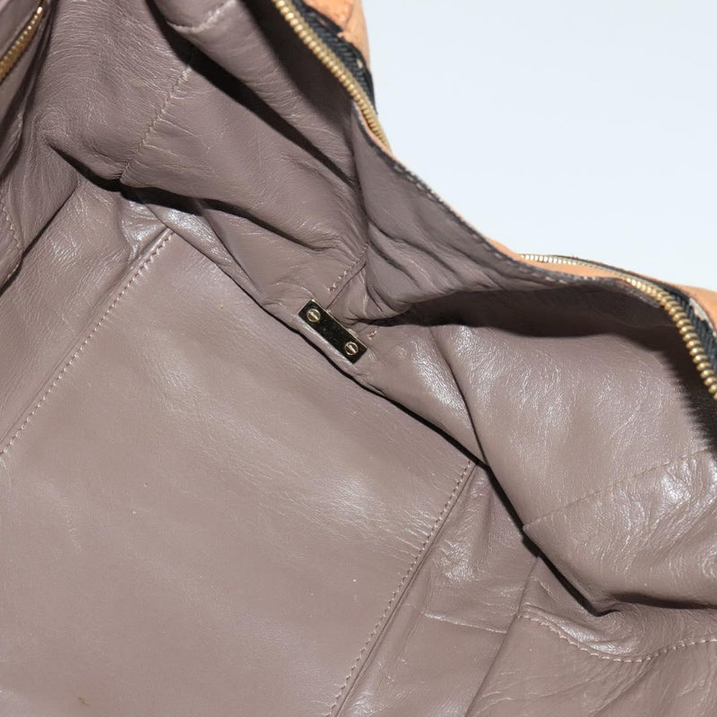 Chloe Shoulder Bag Leather Brown Gold Auth bs24630