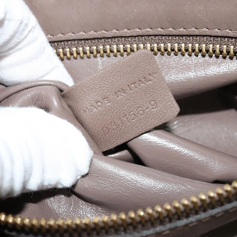 Chloe Shoulder Bag Leather Brown Gold Auth bs24630