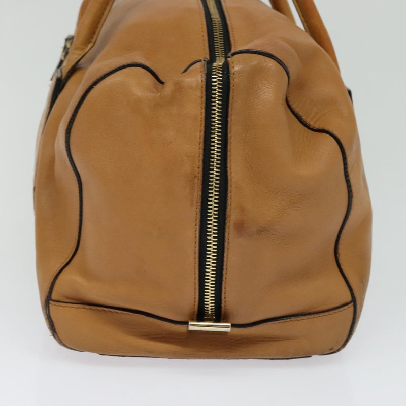 Chloe Shoulder Bag Leather Brown Gold Auth bs24630