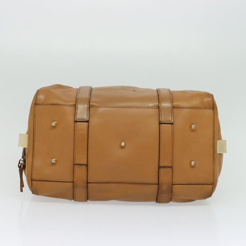 Chloe Shoulder Bag Leather Brown Gold Auth bs24630