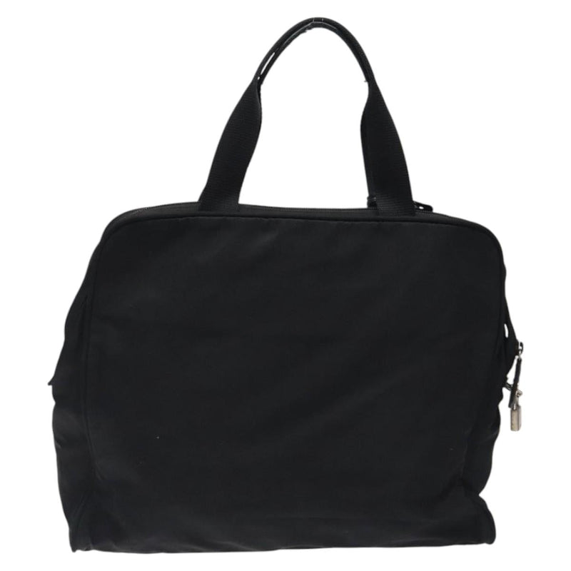 PRADA Hand Bag Nylon Black Silver Auth bs24646