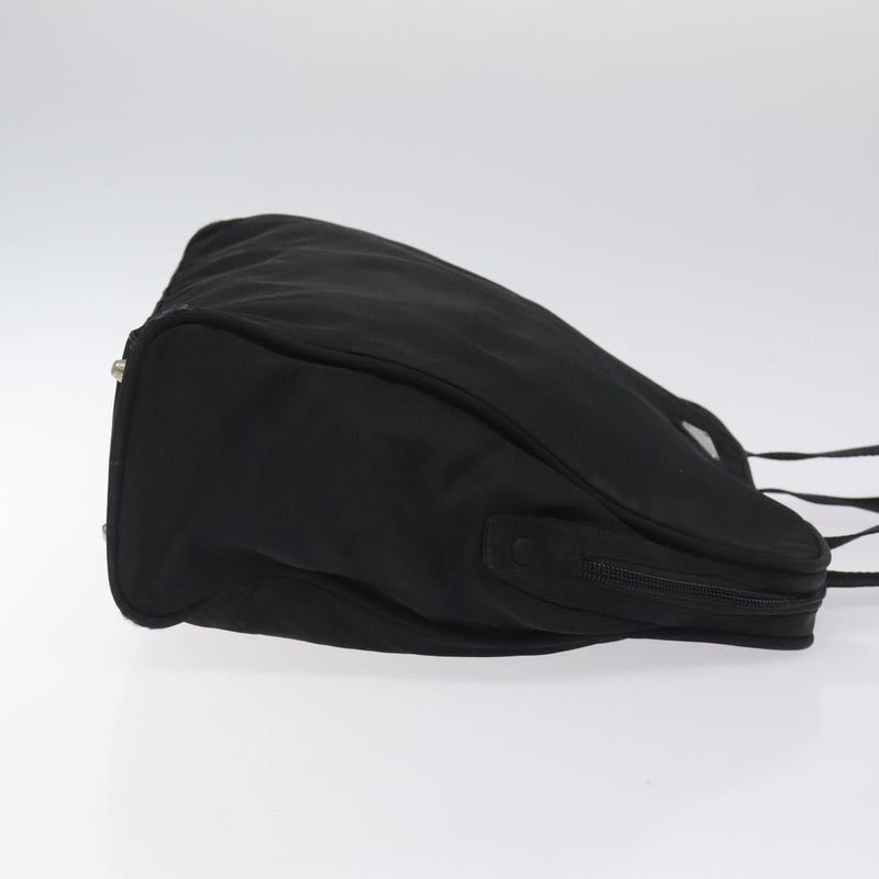 PRADA Hand Bag Nylon Black Silver Auth bs24646