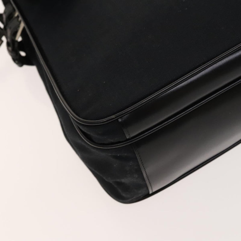 Gianni Versace Hand Bag Canvas 2way Black Silver Auth bs24675