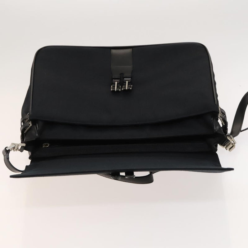 Gianni Versace Hand Bag Canvas 2way Black Silver Auth bs24675