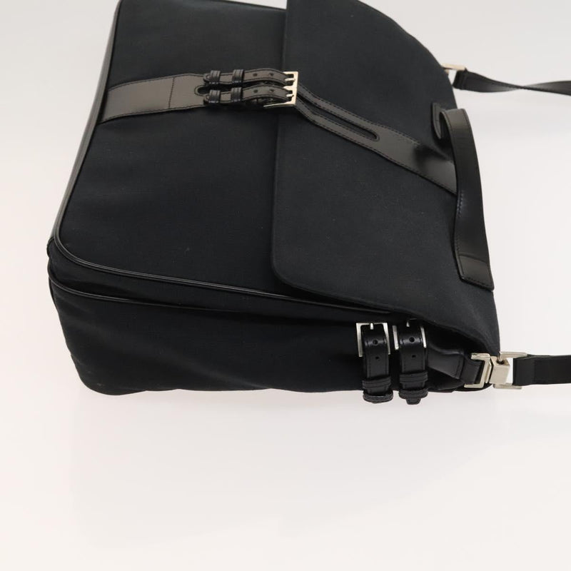 Gianni Versace Hand Bag Canvas 2way Black Silver Auth bs24675
