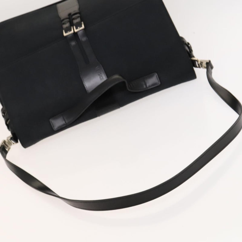 Gianni Versace Hand Bag Canvas 2way Black Silver Auth bs24675