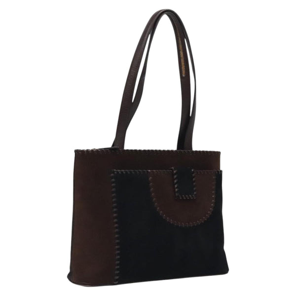 Salvatore Ferragamo Shoulder Bag Suede Brown Auth bs24677