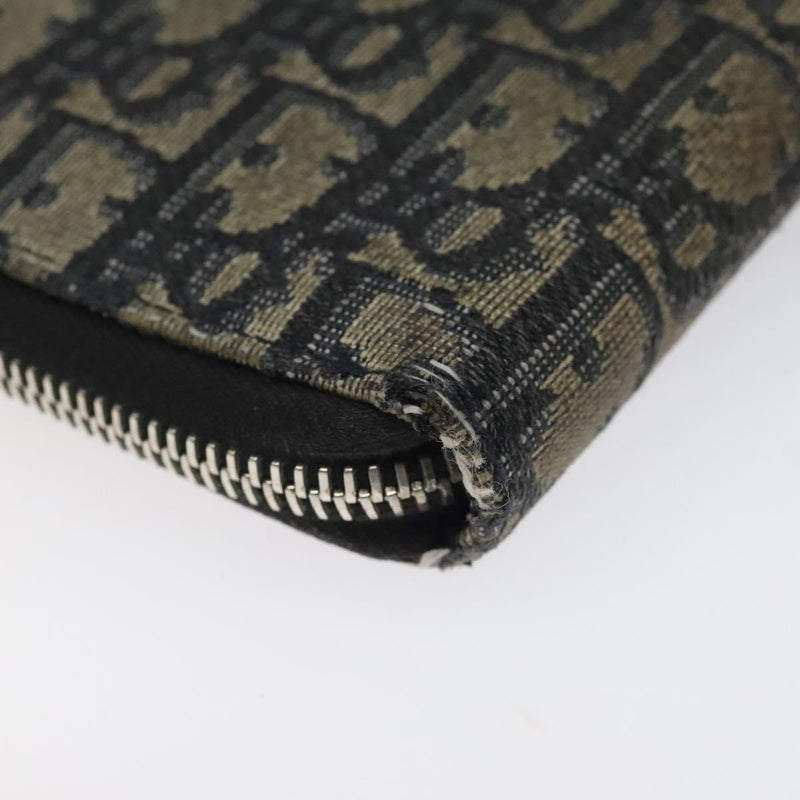 Christian Dior Trotter Canvas Wallet Navy Auth bs24695