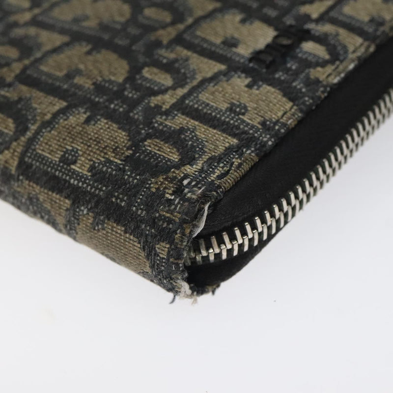 Christian Dior Trotter Canvas Wallet Navy Auth bs24695