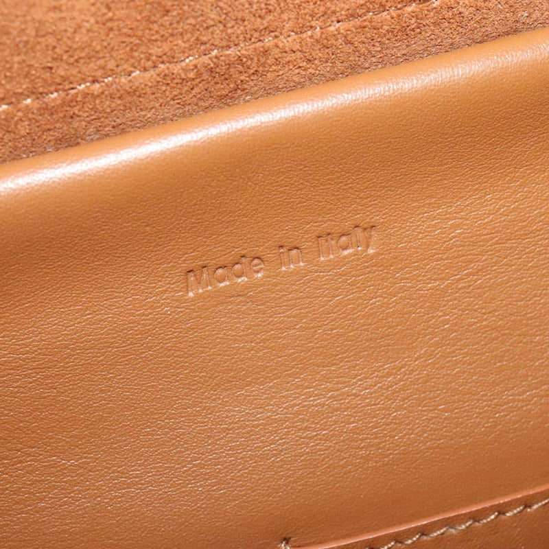 CELINE Hand Bag Leather Brown Gold Auth bs24703