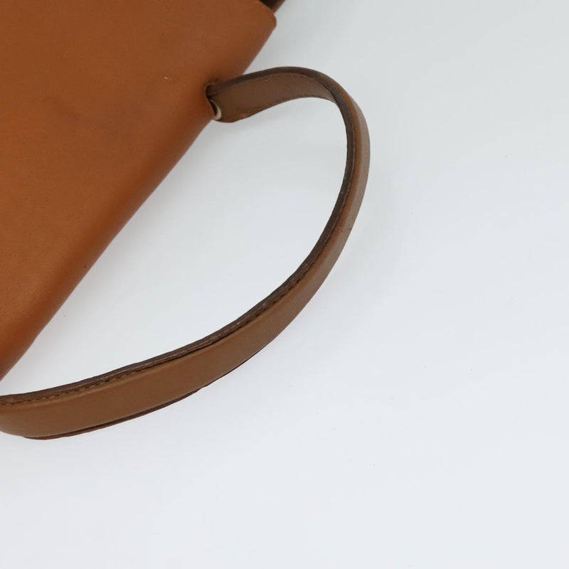 CELINE Hand Bag Leather Brown Gold Auth bs24703