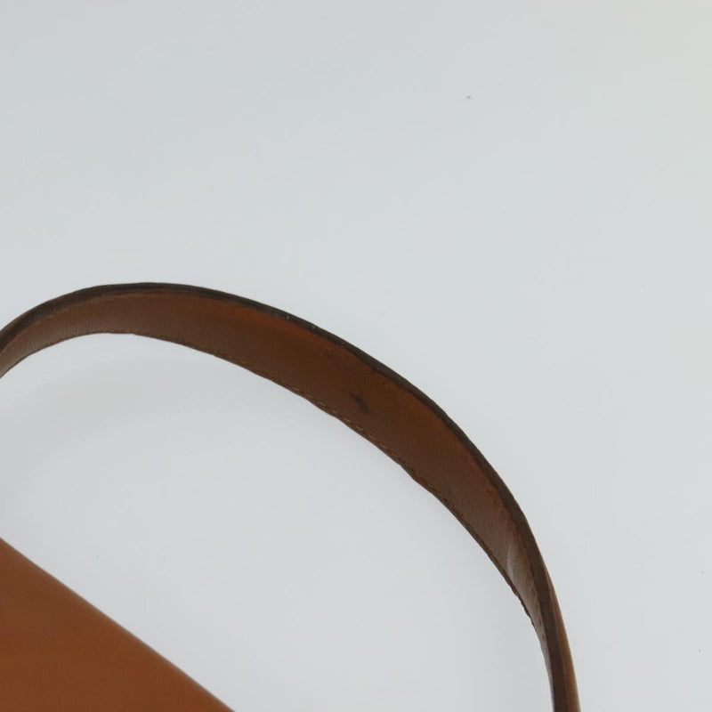 CELINE Hand Bag Leather Brown Gold Auth bs24703