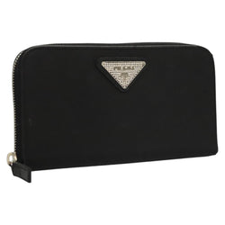 PRADA Long Wallet Nylon Black Auth bs24726