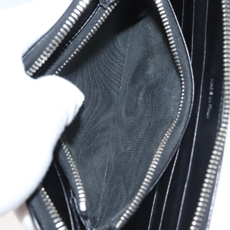 PRADA Long Wallet Nylon Black Auth bs24726