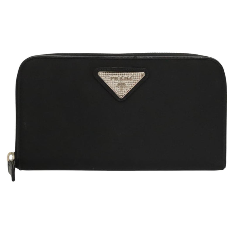 PRADA Long Wallet Nylon Black Auth bs24726