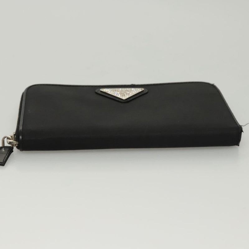 PRADA Long Wallet Nylon Black Auth bs24726
