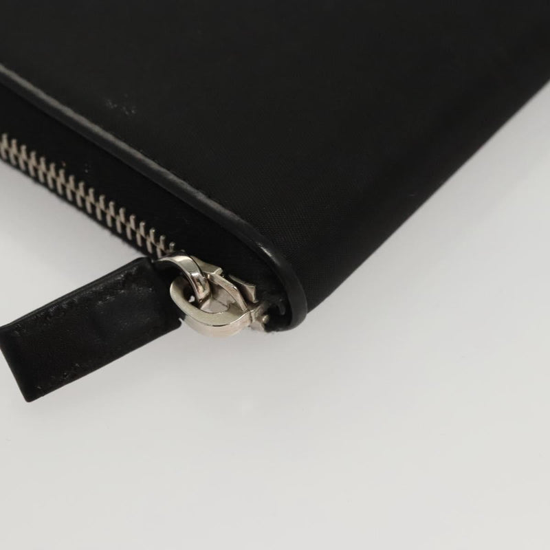 PRADA Long Wallet Nylon Black Auth bs24726