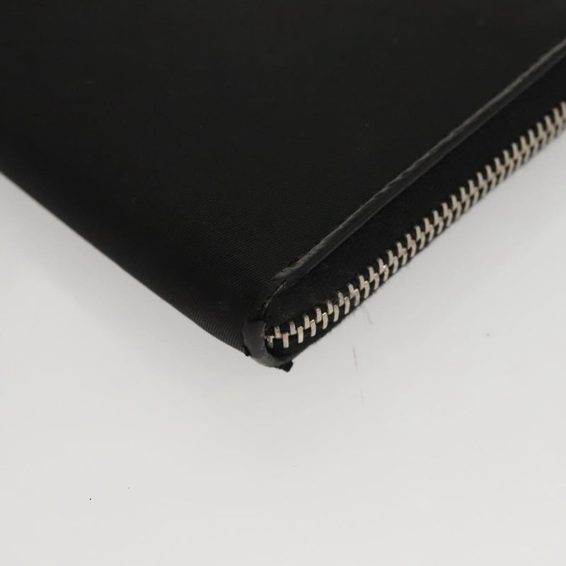 PRADA Long Wallet Nylon Black Auth bs24726