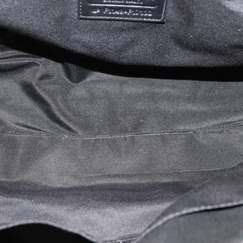Coach Signature Tote Bag Canvas Black Silver Auth bs24737