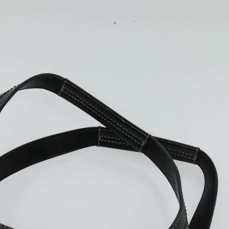 Coach Signature Tote Bag Canvas Black Silver Auth bs24737