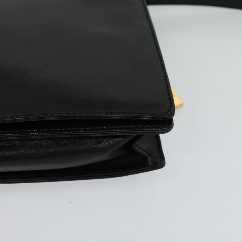 LOEWE Anagram Clutch Bag Leather Black Auth bs24739