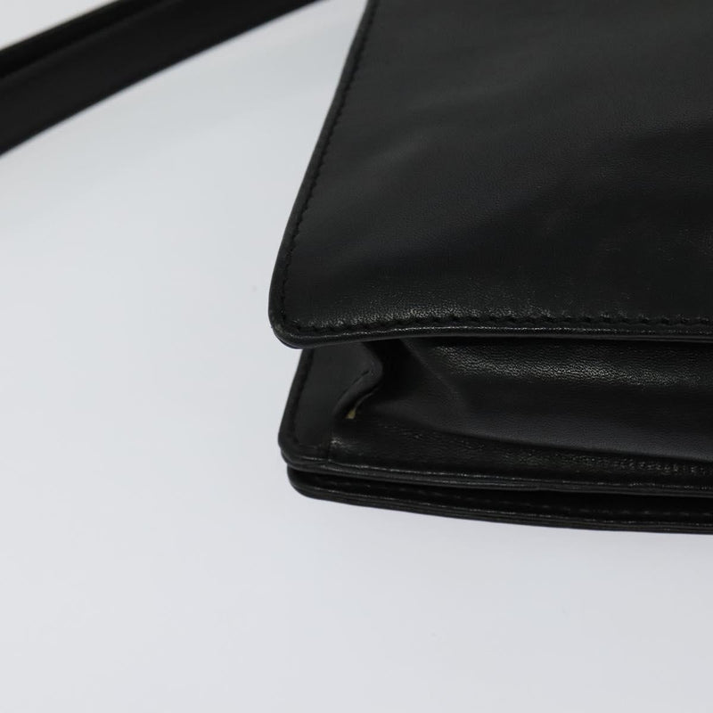 LOEWE Anagram Clutch Bag Leather Black Auth bs24739