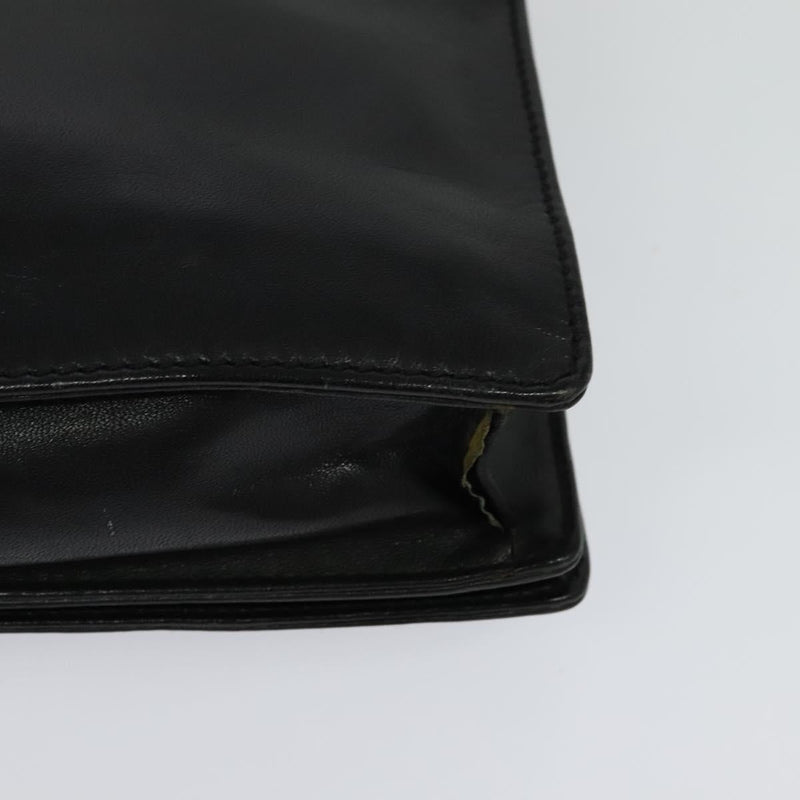 LOEWE Anagram Clutch Bag Leather Black Auth bs24739