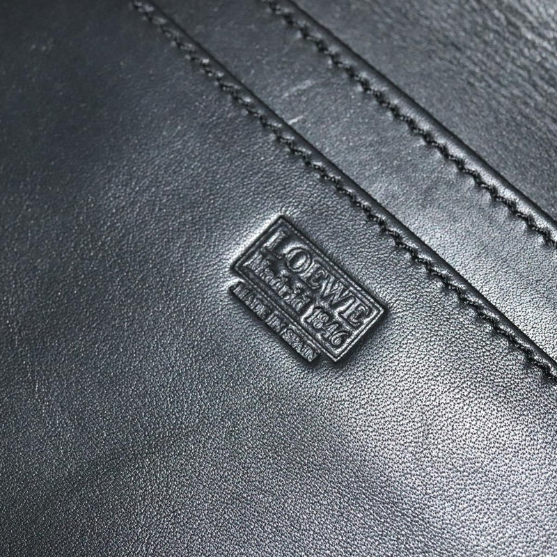 LOEWE Anagram Clutch Bag Leather Black Auth bs24739