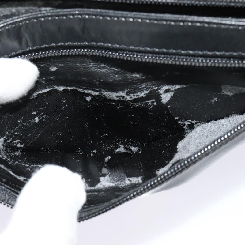 LOEWE Anagram Clutch Bag Leather Black Auth bs24739