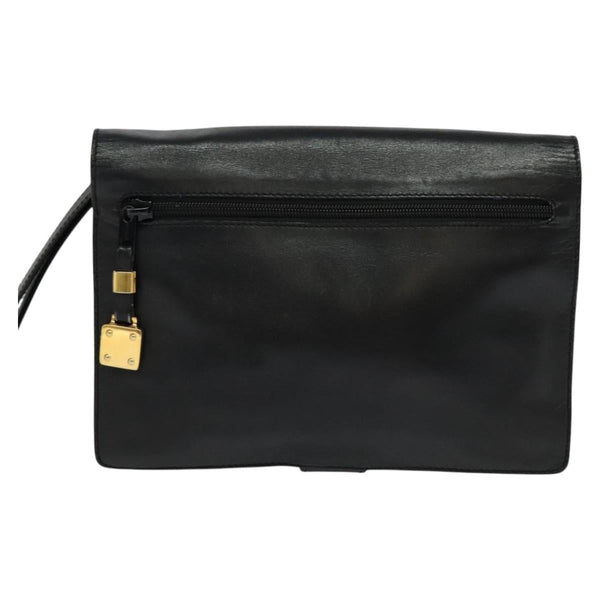 LOEWE Anagram Clutch Bag Leather Black Auth bs24739