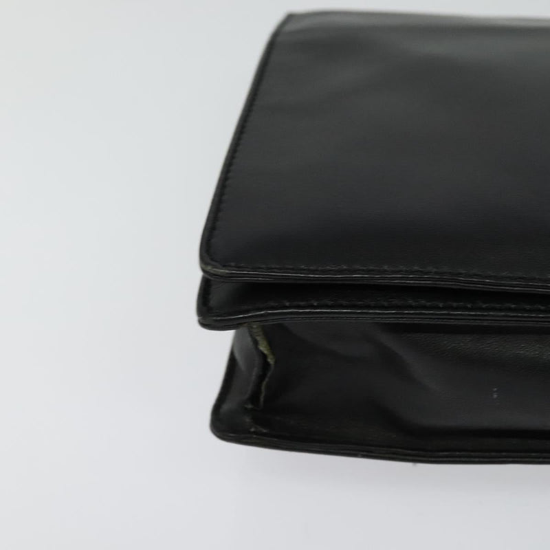 LOEWE Anagram Clutch Bag Leather Black Auth bs24739