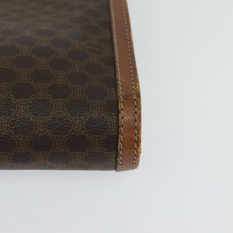 CELINE Fendi Macadam Canvas Zucca Canvas Bag PVC Leather 2Set Brown Auth bs24742