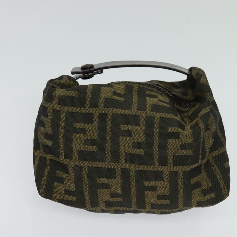CELINE Fendi Macadam Canvas Zucca Canvas Bag PVC Leather 2Set Brown Auth bs24742