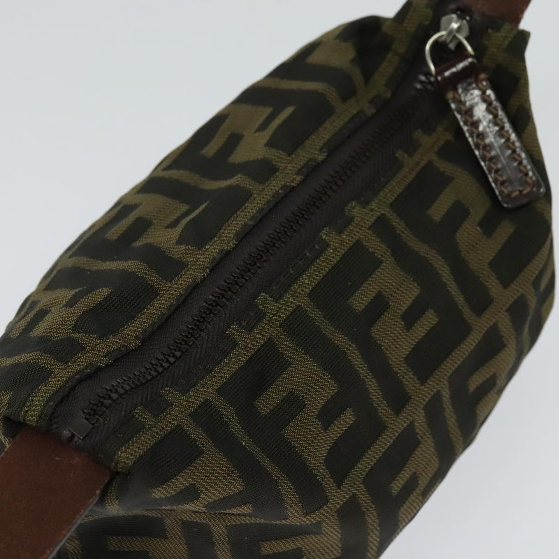 CELINE Fendi Macadam Canvas Zucca Canvas Bag PVC Leather 2Set Brown Auth bs24742